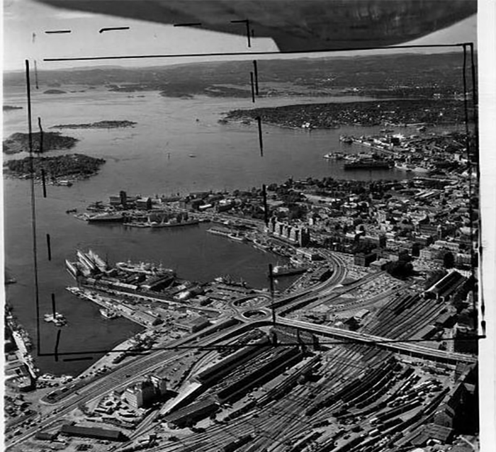 Flyfoto av Bjørvika i 1969