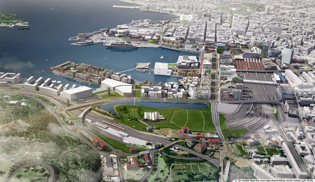 3D model of the bjørvika development