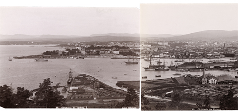 View from Ekeberg towards Bjørvika in 1887